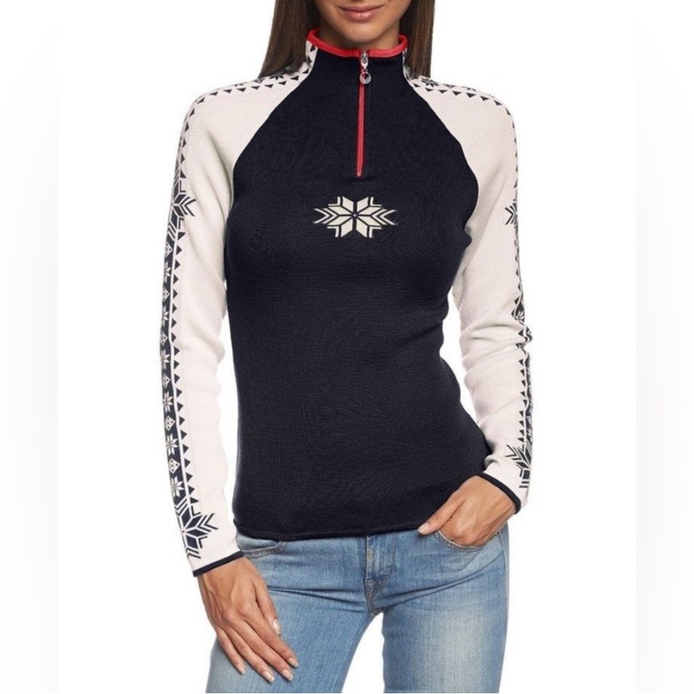 Dale of Norway Merino sweater MountAire white blue Geilo navy purple turquoise
